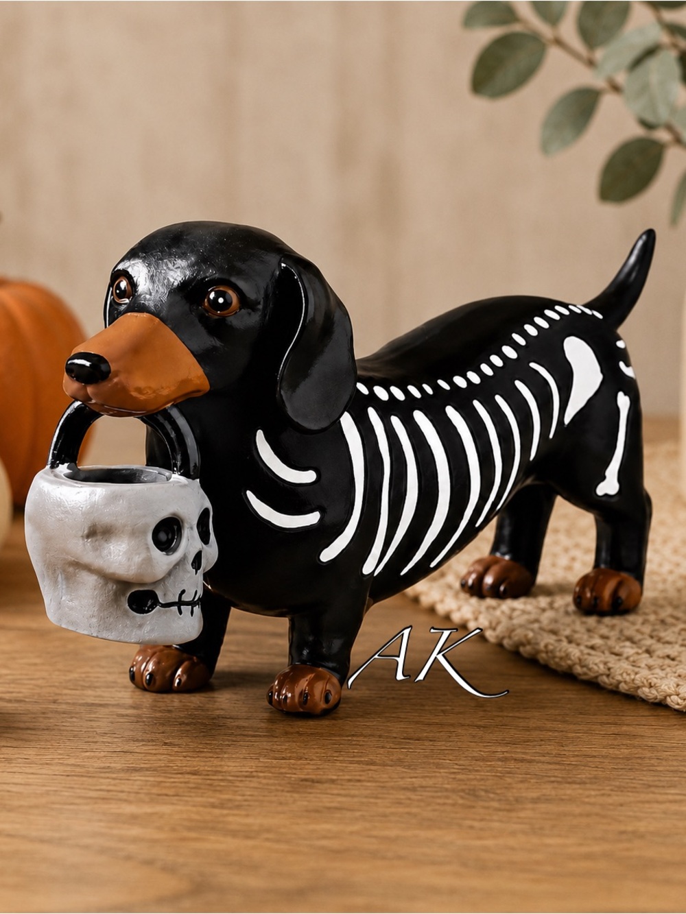 Dachshund Skeleton Figurine Statue 🐾 Doxie Wiener